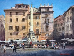 2025-03 Piazza Navona mit der Fontana del Moro in Rom